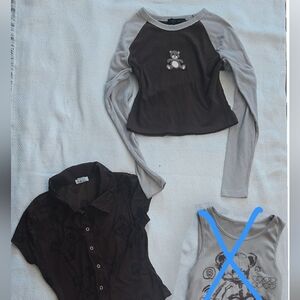 Bear Print Long Sleeve Shirt, Button Up Shirt